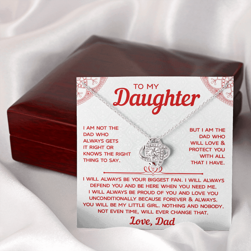Love Knot Necklace for Daughter – Heartfelt Keepsake with Dad’s Love Message