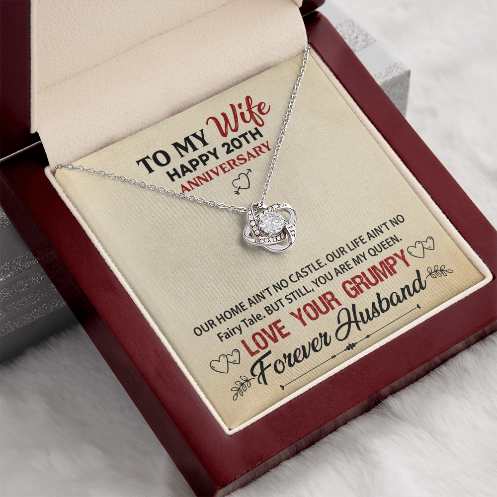 Love Knot Necklace for Wife – Special 20th Anniversary Keepsake, Heartfelt Jewelry Gift from Husband