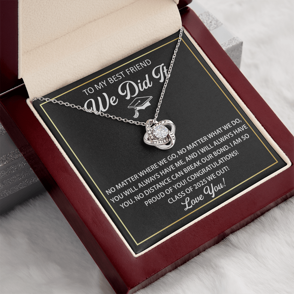 To My Best Friend Gifts - Love Knot Necklace, Best Friend Graduation Gift Ideas for Her