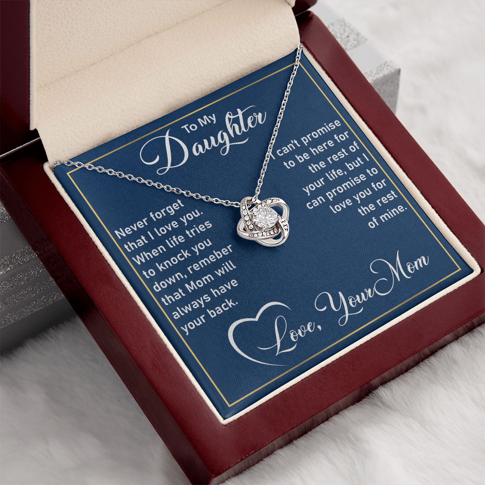 To My Daughter Necklace – Love Knot Necklace from Mom, A Symbol of Unbreakable Bond