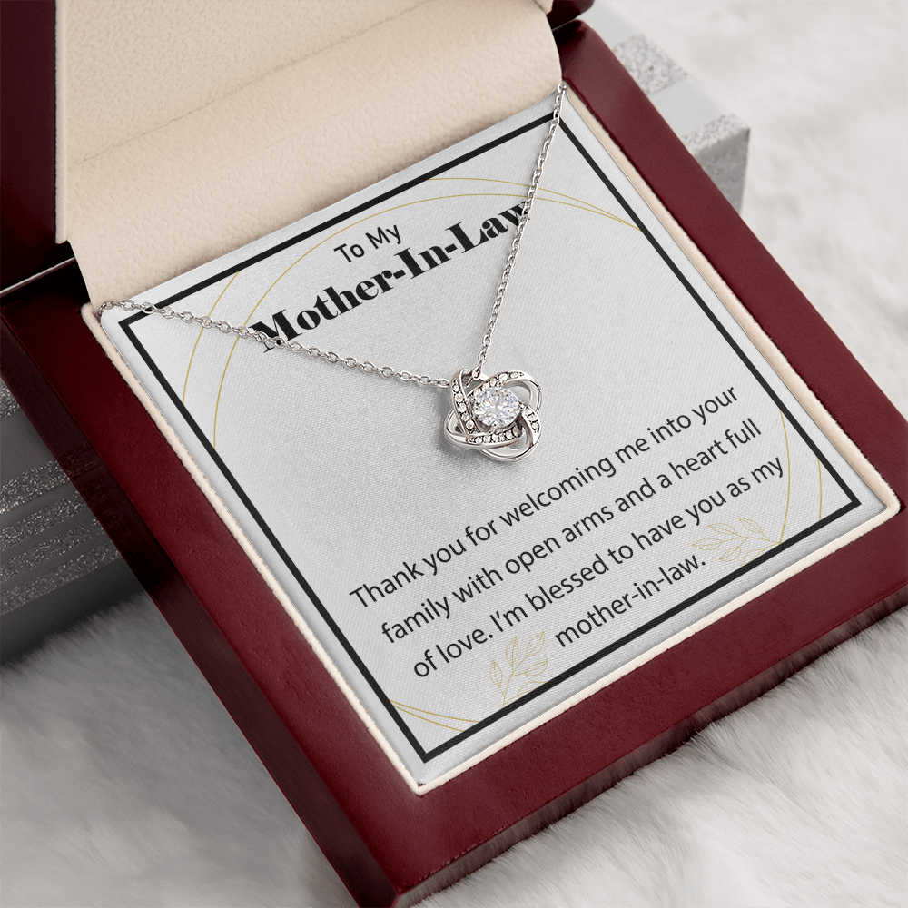 Elegant Love Knot Necklace for Mother-in-Law – A Heartfelt Gift to Show Love and Appreciation