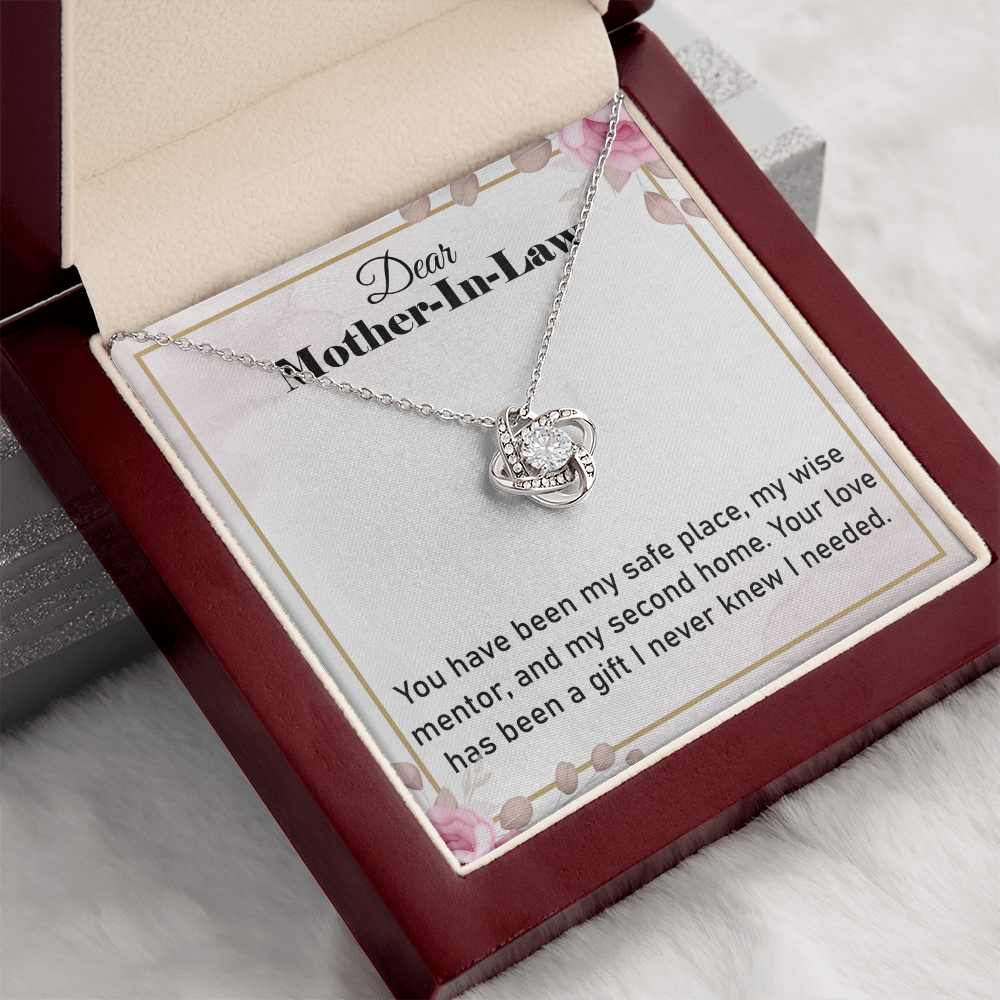To My Mother-in-Law Gift – Elegant Love Knot Necklace, Thoughtful Gift for Special Moments