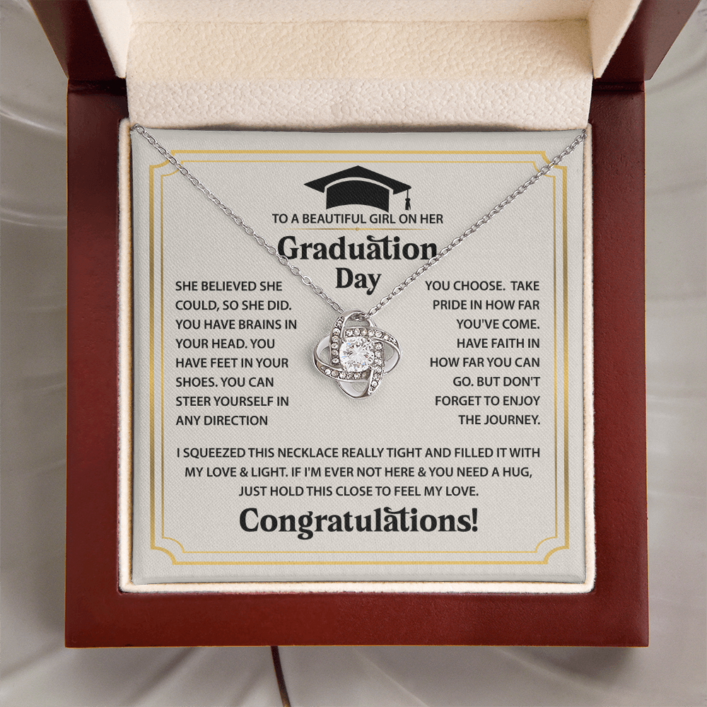 Graduation Gifts for Daughter from Dad & Mom - Love Knot Necklace, Best Gifts for Her, Jewelry for Daughter