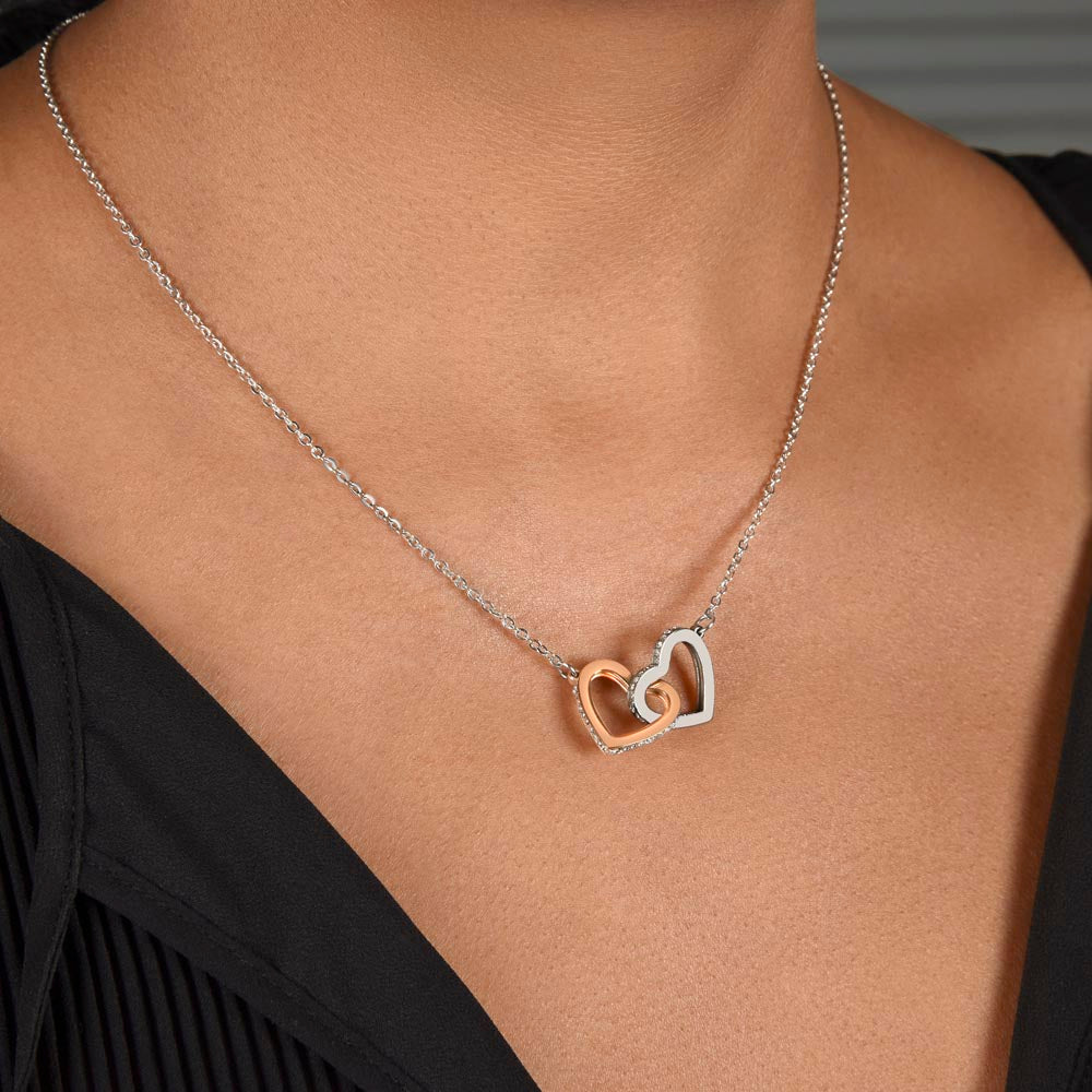 To My Soulmate, In Your Eyes I Found My Home, My Love, My Mate – Interlocking Heart Necklace, I Will Love You Always & Forever