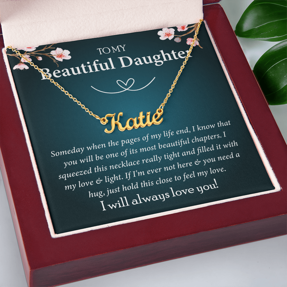 To My Beautiful Daughter Custom Name Necklace, Gift From Parents