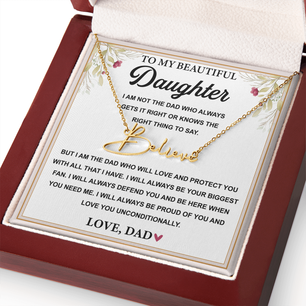 Stainless Steel Jewelry Father to Daughter- Signature Necklace