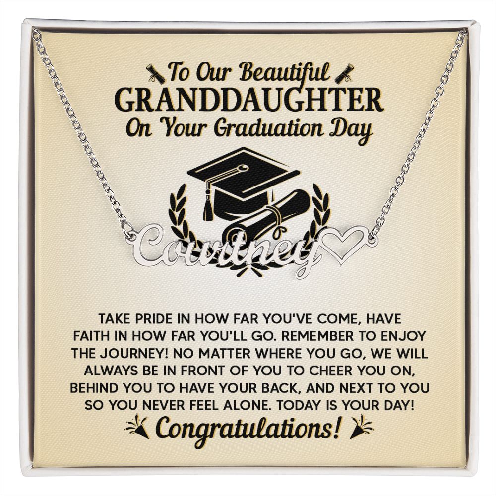 To My Granddaughter Custom Name Necklace For Her Graduation Day Graduation Gifts for Her