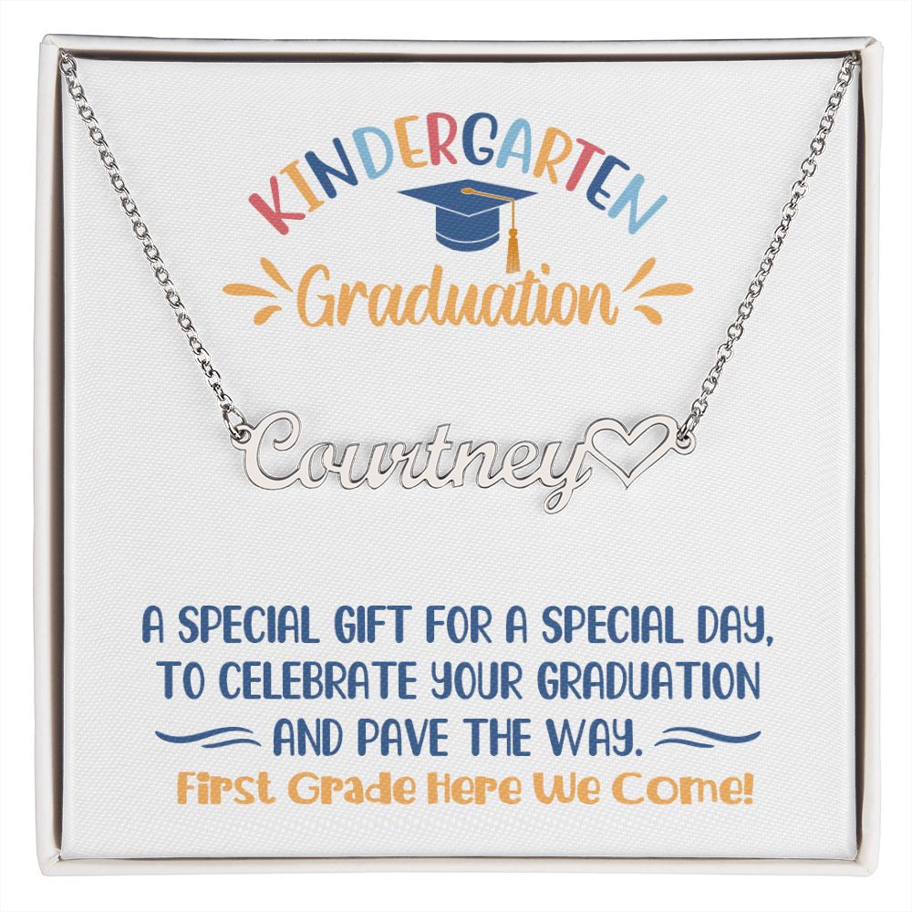 Make Her Day Special To My Daughter Heart Name Necklaces For Her Kindergarten Graduation Gift For Her With Box