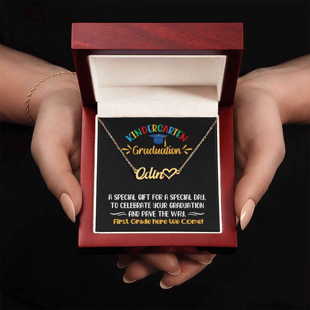 Daughter Necklace, Kindergarten Graduation Gift for Daughter Custom Name Signature Necklace