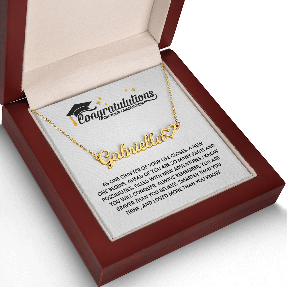 Personalized Heart Necklace - Graduation Necklace 2025, Personalized Name Necklaces