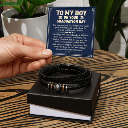 To My Boy Graduation Gift Love From Mom/Dad With Premium Box And Inspirational Message Card