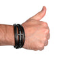 Leather cross bracelet for men Titanium steel Synthetic Leather