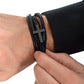 Leather cross bracelet for men Titanium steel Synthetic Leather