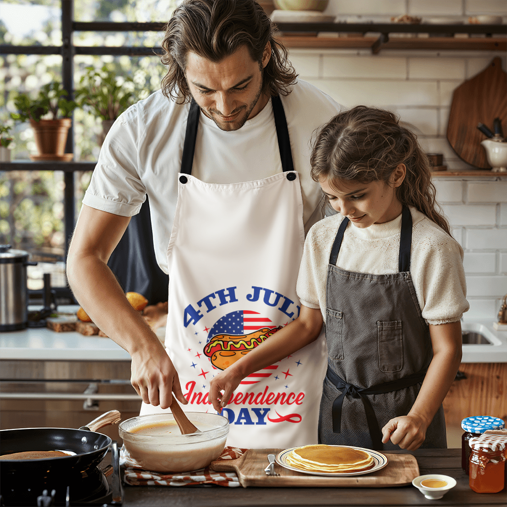Kitchen Aprons Gift for Chef - Personalized Cooking Apron, Happy Independence Day America