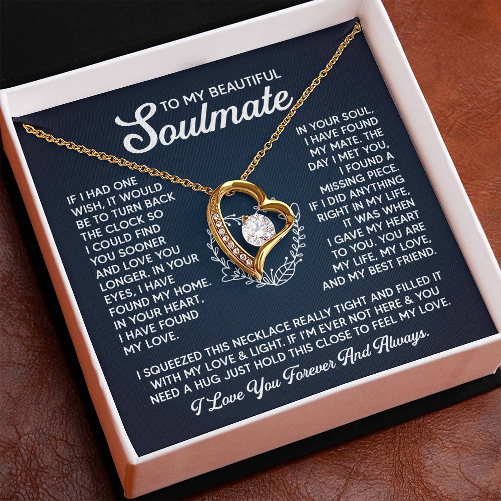 TO MY SOULMATE Forever Love Necklace - IN YOUR EYES, I HAVE FOUND MY HOME
