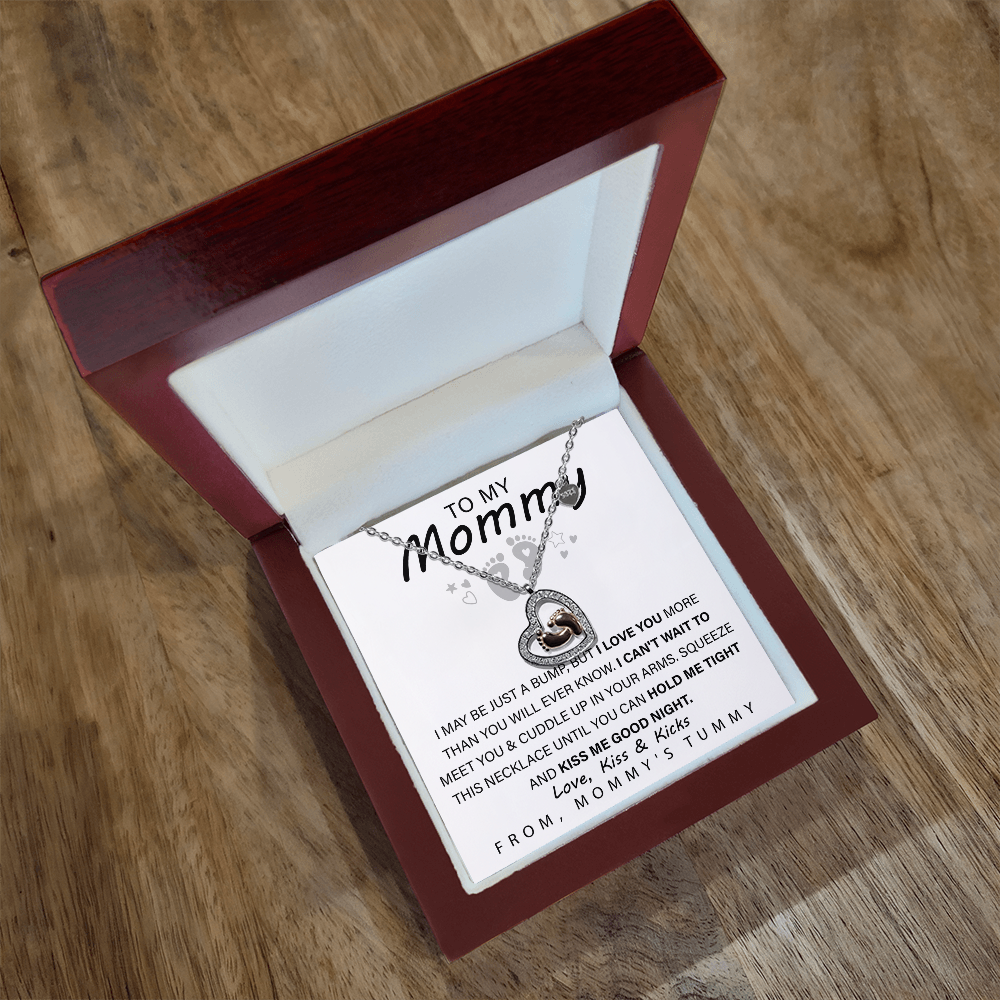 Best Gifts for New Moms, Mom Interlocking heart Necklace, Gifts for New Mom, New Mom Gifts, Baby Feet Necklace