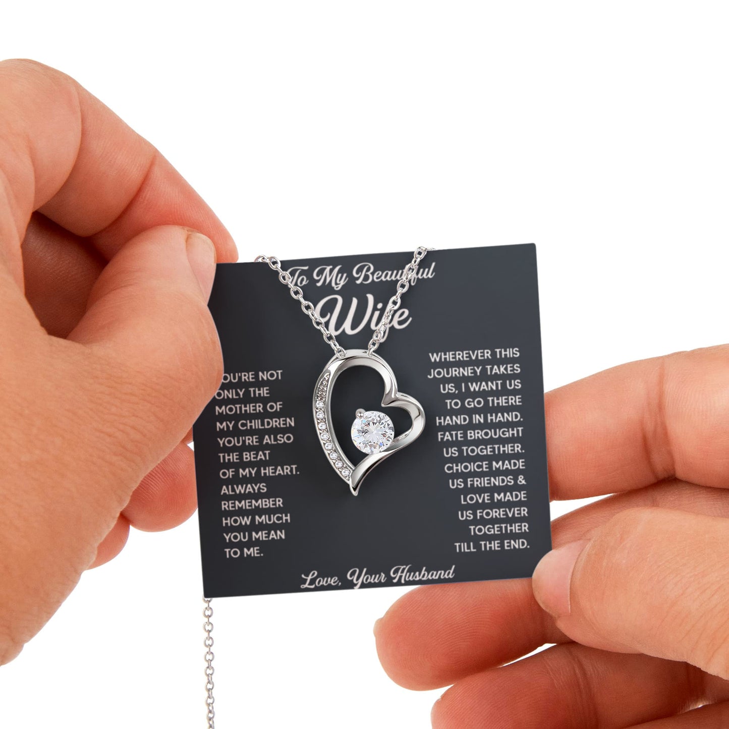 To My Wife Necklace From Husband - Soulmate, Girlfriend, Fiance Gift for Birthday, Valentine's Day