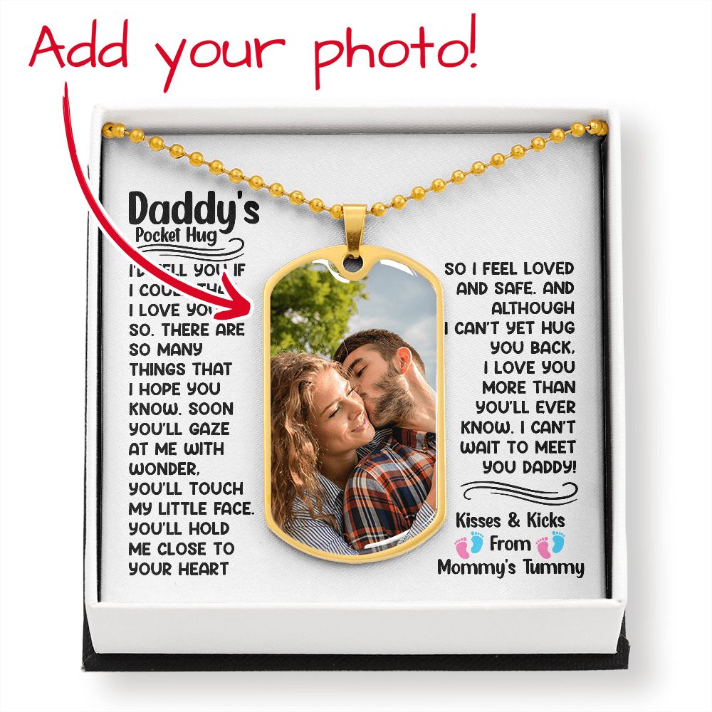 Daddy - I can't Wait to Meet You - Dog Tag Necklace