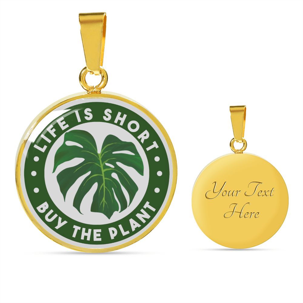 Luxury Necklace w/T Buy The Plant Charm - Personalized Jewelry - Beautiful Gift For Loving Person