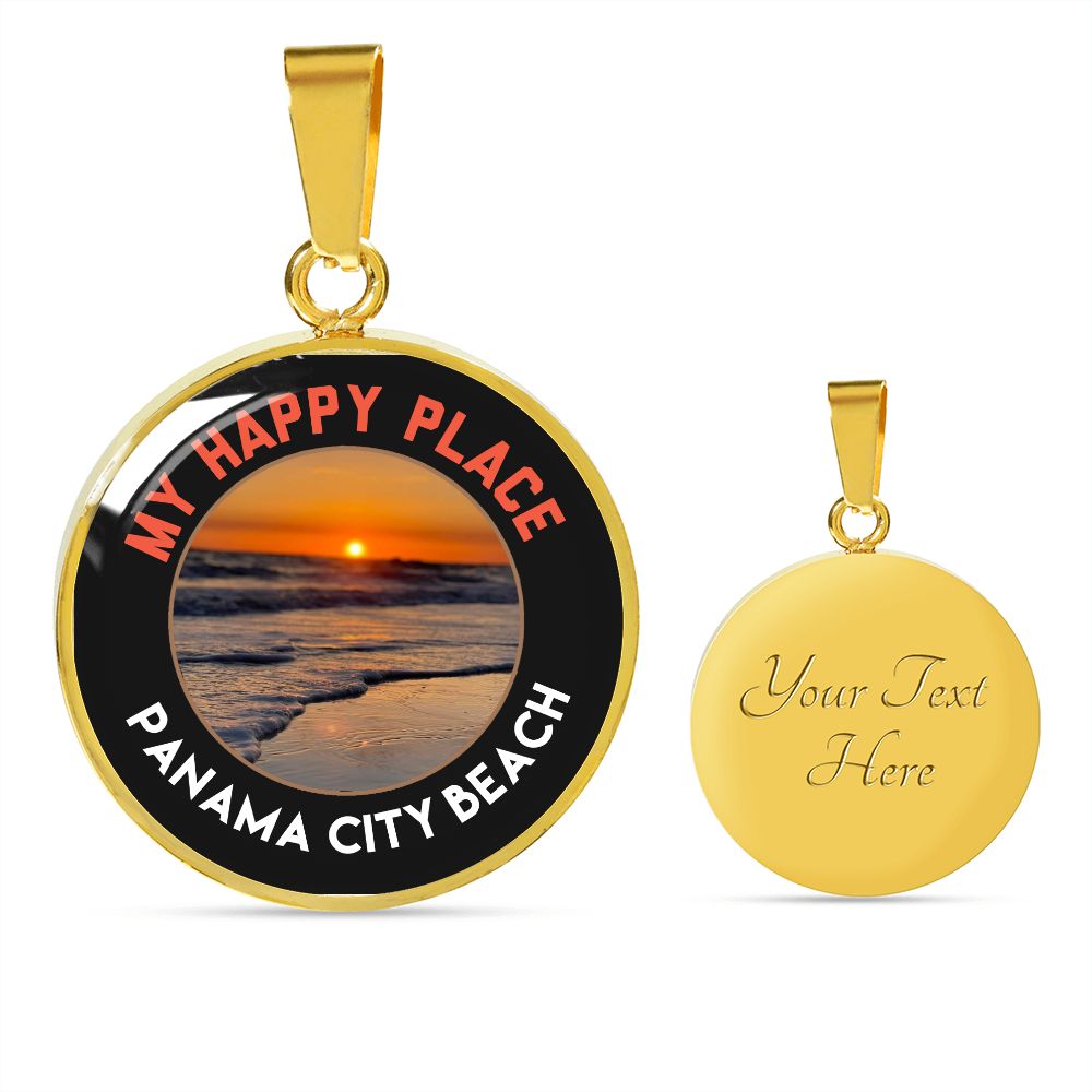 Happy Place Panama City Beach Necklace - Personalized Jewelry - Perfect Keepsake