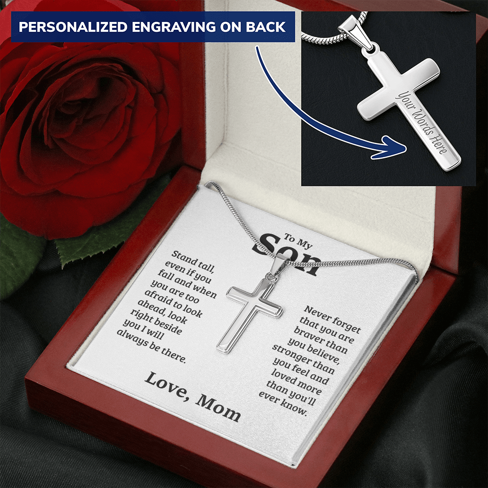 Personalized Cross Necklace Gifts For Son To My Son In His Birthday
