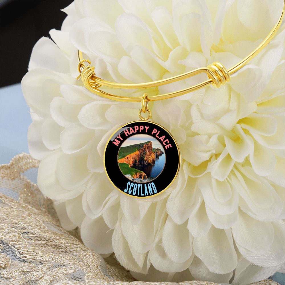 Happy Place Scotland Bangle - Customizable Jewelry - High-Quality - Perfect Keepsake