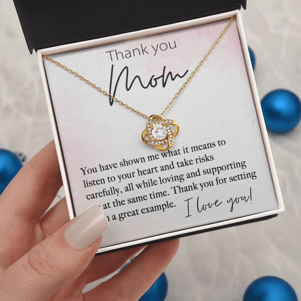 To My Mom or Mother-in-Law: Love Knot Necklace for the Special Women in Your Life