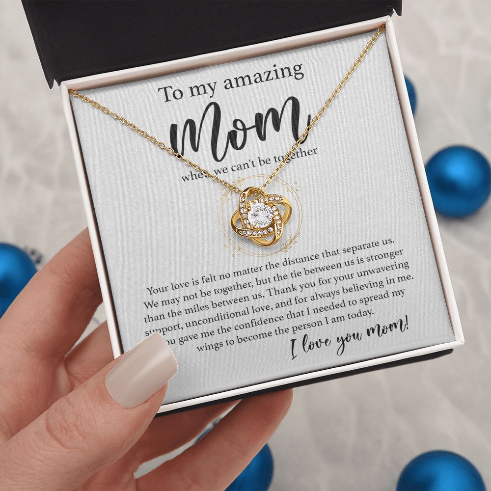 Gifts For My Mom Love Knot Necklace with Luxury Box