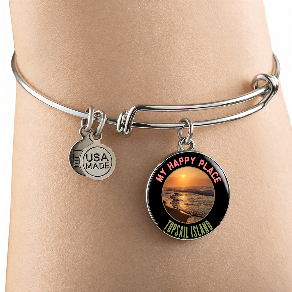 HAPPY PLACE TOPSAIL ISLAND BANGLE - Beautiful Personalized Jewelry