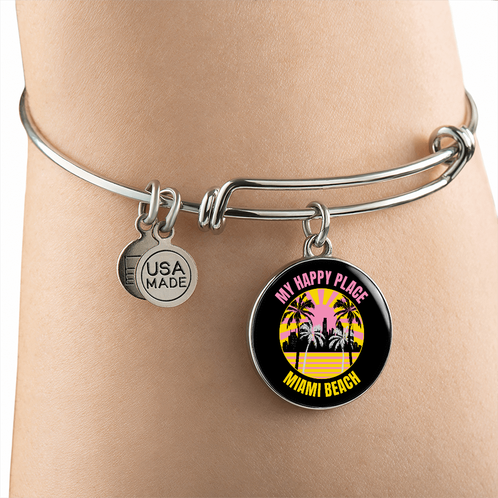 Happy Place Miami Beach Bangle - Elegant Personalized Jewelry – Crafted by Working Moms