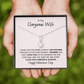 To My Gorgeous Wife ALLURING BEAUTY Necklace Gift For Valentines Day
