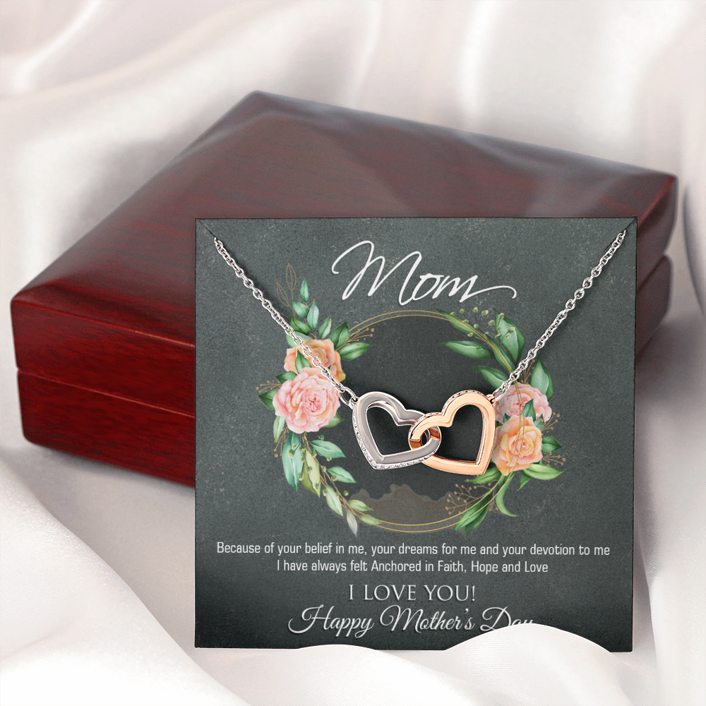 To My Mom Love Knot Necklace Sterling Silver & Cubic Zirconia