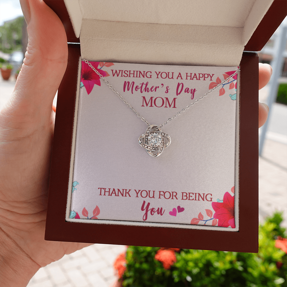 Unique Mother's Day Gift: "To My Mom" Love Knot Necklace - Celebrate Her Strength