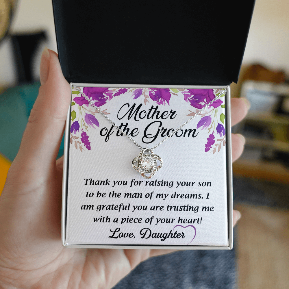 Necklace for mother's of the groom with Message Card and GIft box