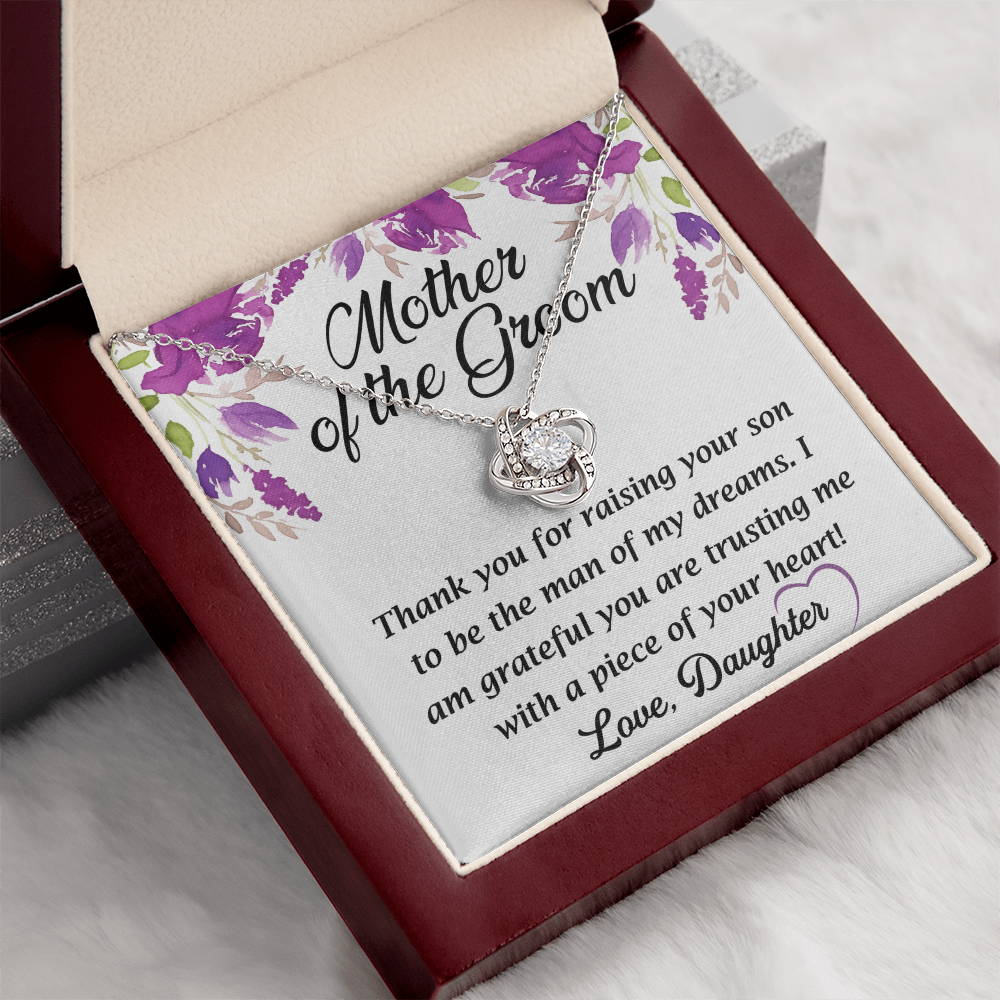 Necklace for mother's of the groom with Message Card and GIft box