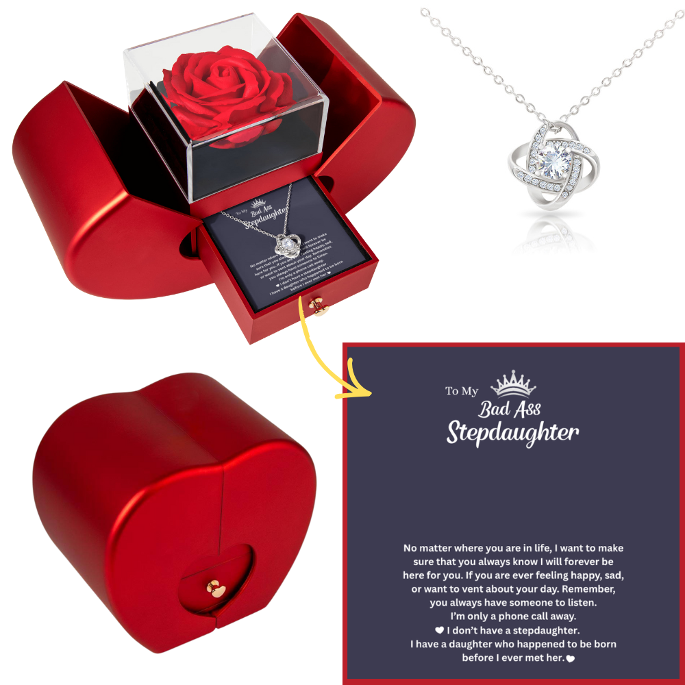To My Badass Stepdaughter Gift, Necklace for Stepdaughter at Wedding