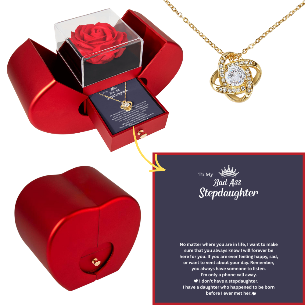 To My Badass Stepdaughter Gift, Necklace for Stepdaughter at Wedding