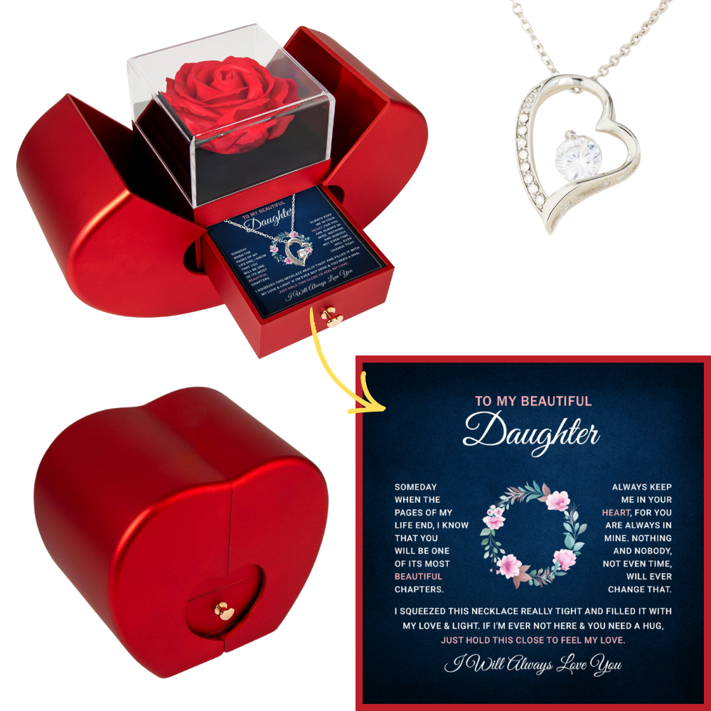 Necklace Gift for to My Badass Daughter With a Heartfelt Message Card