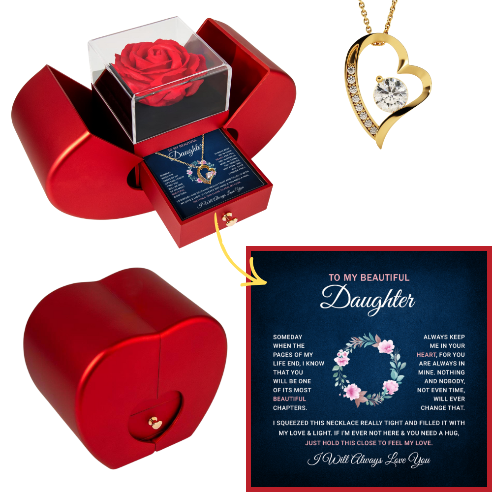 Necklace Gift for to My Badass Daughter With a Heartfelt Message Card