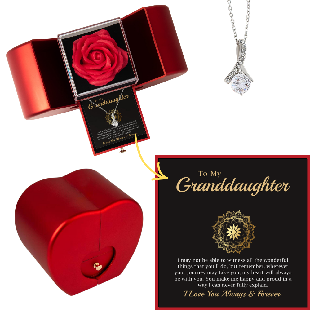 Granddaughter Necklace - Pendant Jewelry With Message Card Gift Box