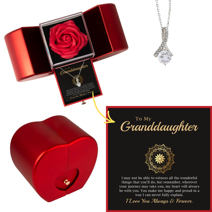Granddaughter Necklace - Pendant Jewelry With Message Card Gift Box
