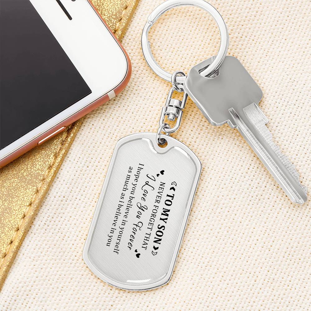 To My Son Keychain from Dad Sons Inspirational Gifts for Men Boys Birthday Graduation Gifts for Son