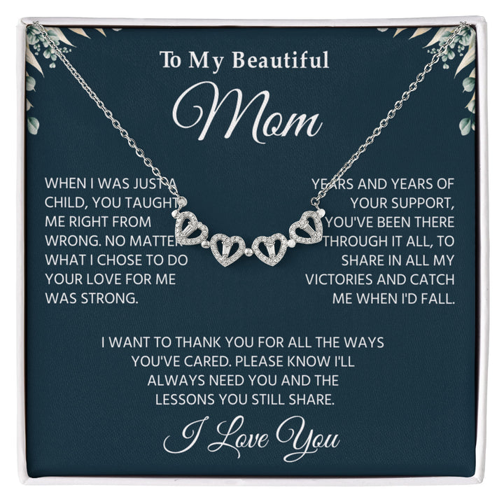 To My Mom Necklace, Sentimental Jewelry Gift From Son With Heartfelt Message