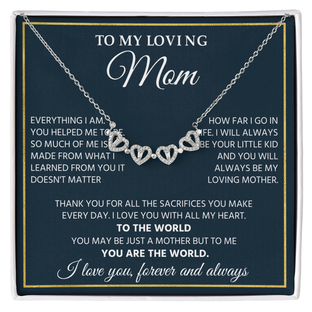 To My Mom Necklace From Son Daughter, Pendant Jewelry With Message Card