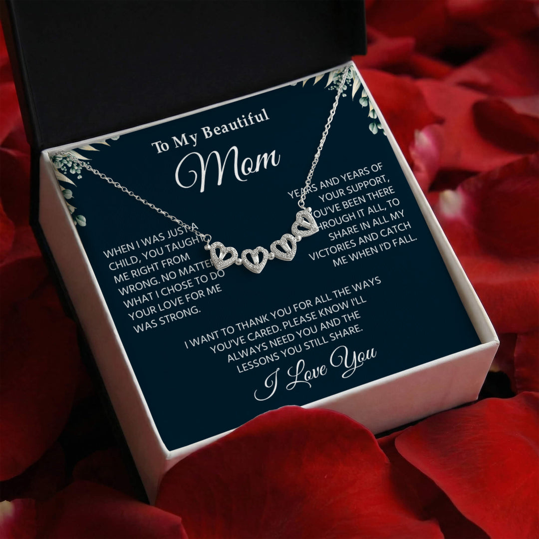 To My Mom Necklace, Sentimental Jewelry Gift From Son With Heartfelt Message