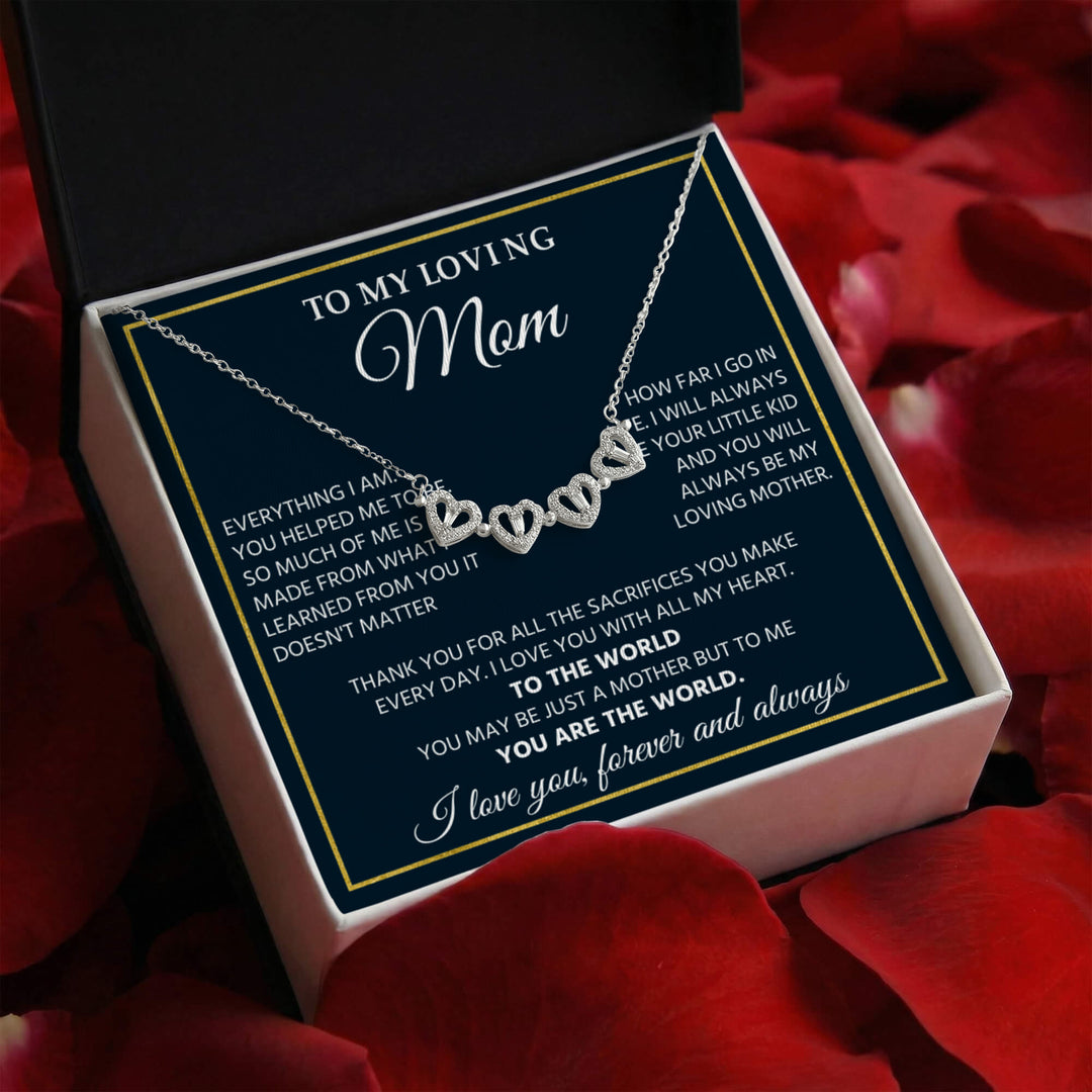 To My Mom Necklace From Son Daughter, Pendant Jewelry With Message Card