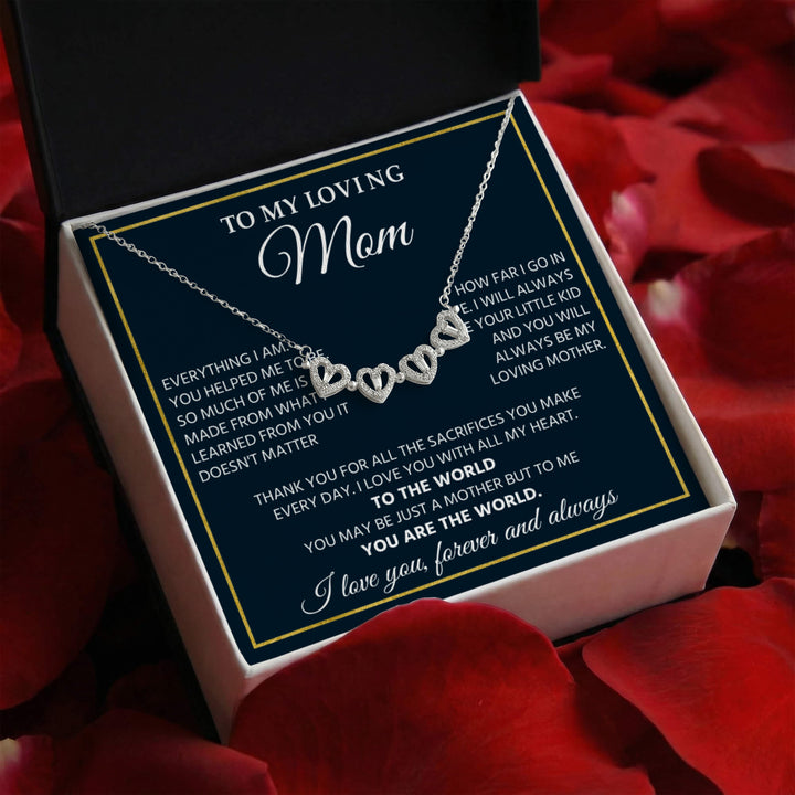 To My Mom Necklace From Son Daughter, Pendant Jewelry With Message Card