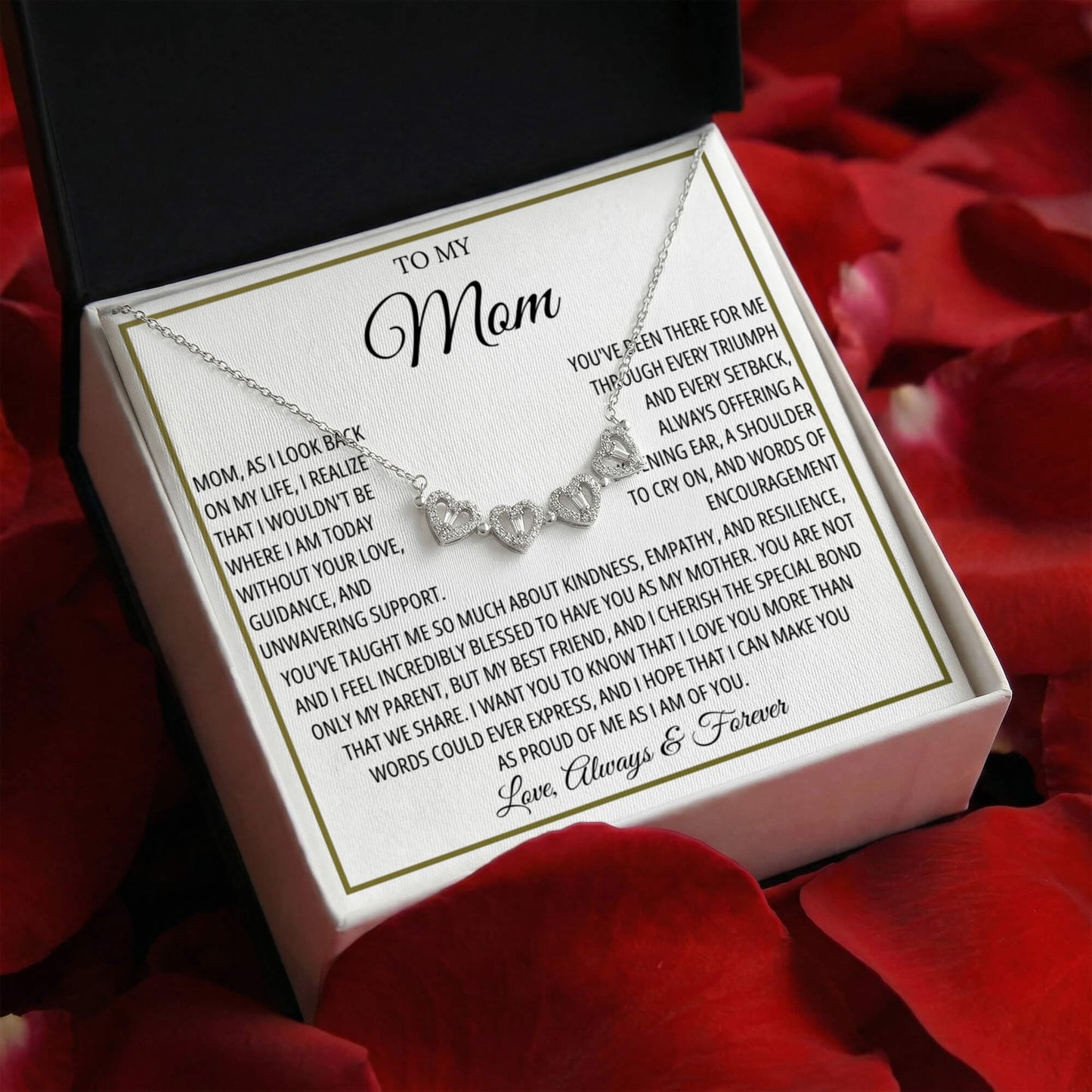 Mom Necklace for Women With Heartfelt Message & Gift Box