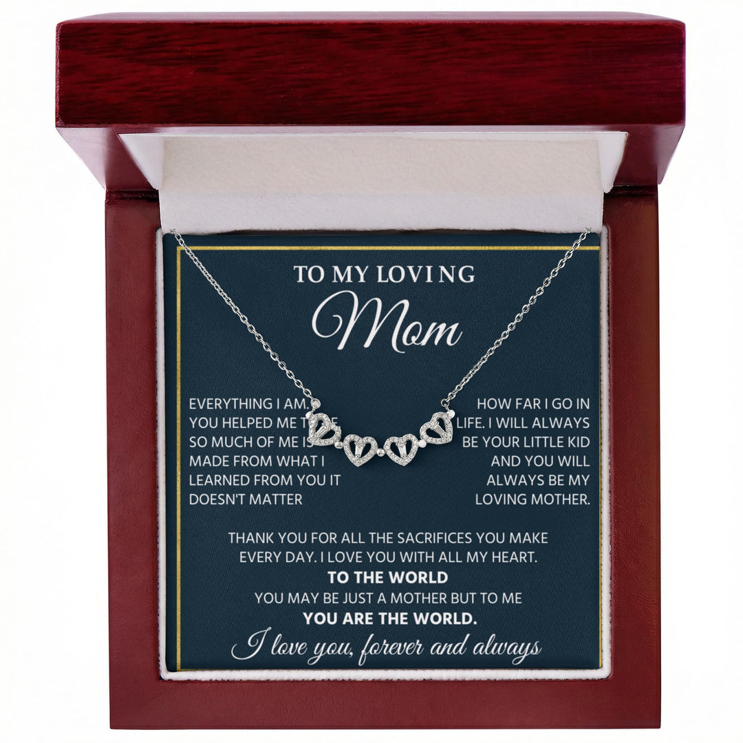 To My Mom Necklace From Son Daughter, Pendant Jewelry With Message Card