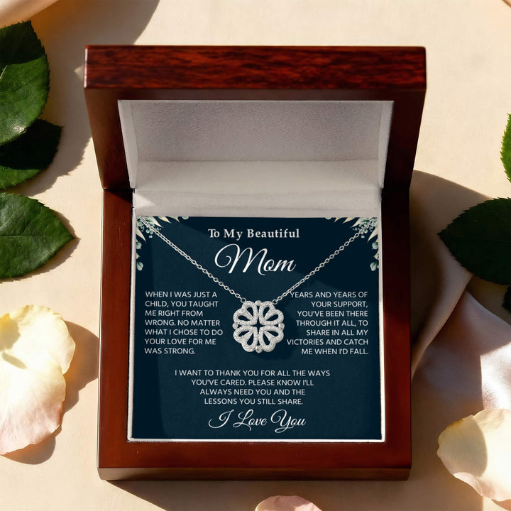 To My Mom Necklace, Sentimental Jewelry Gift From Son With Heartfelt Message